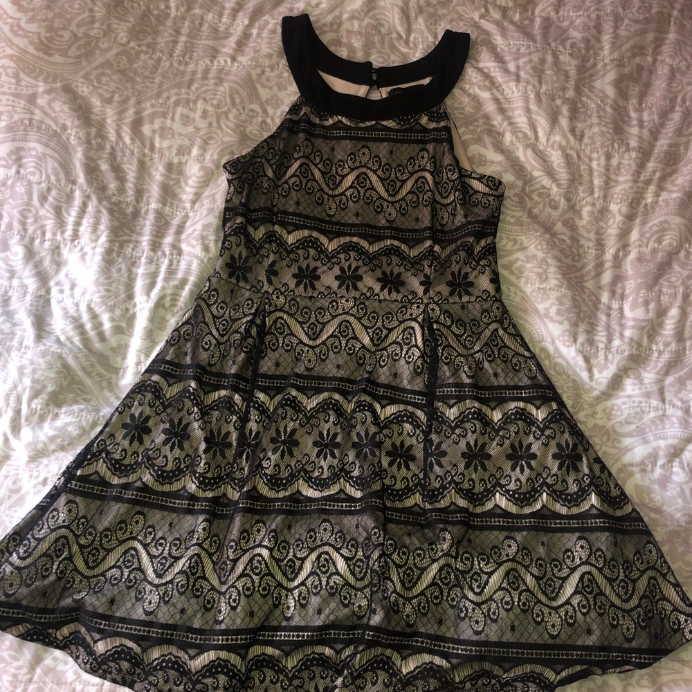 Lace, beige and black, G collection dress